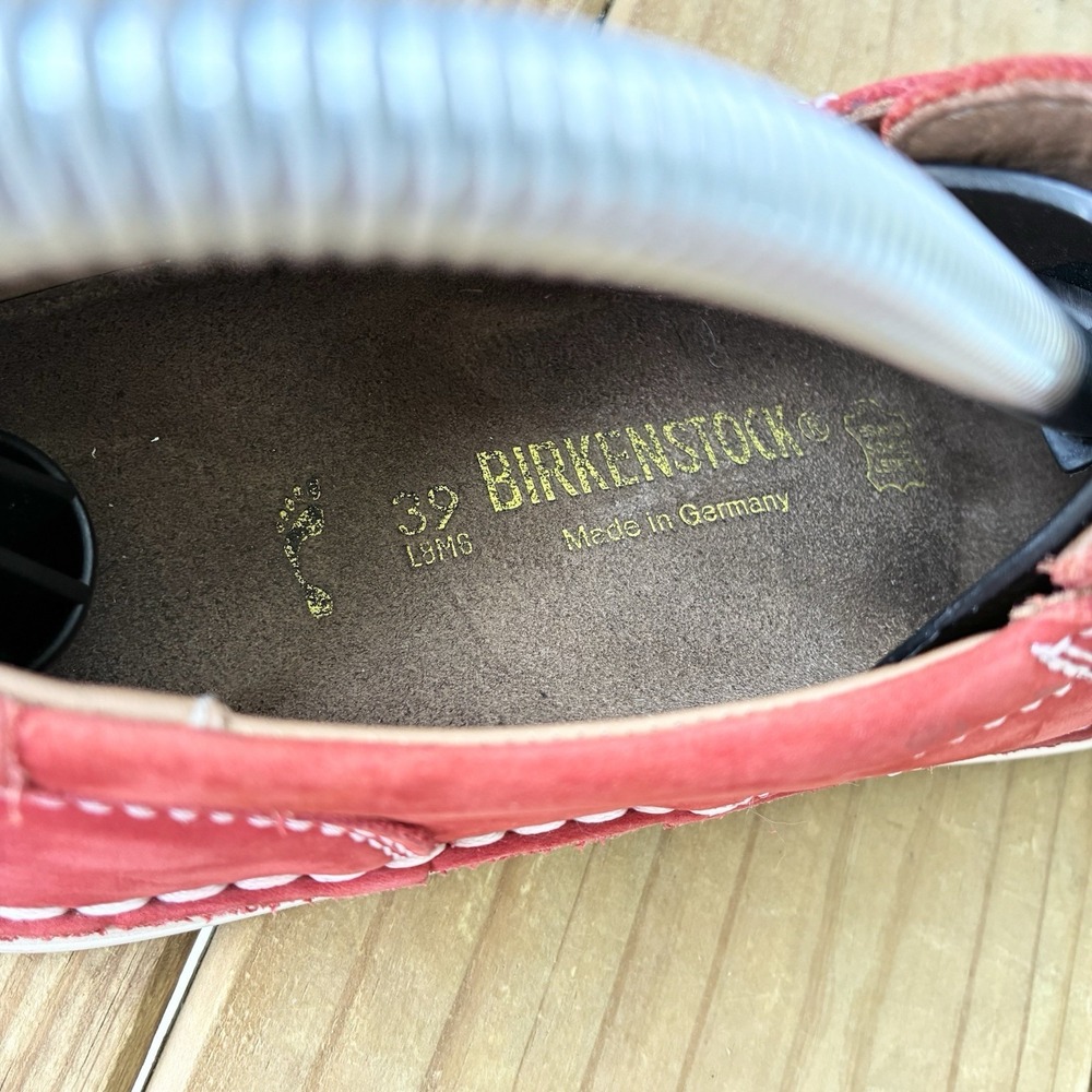 Birkenstock Bodega Woven Leather Fisherman Lace Up Sneakers Shoes Red Womens 8 - Picture 9 of 9
